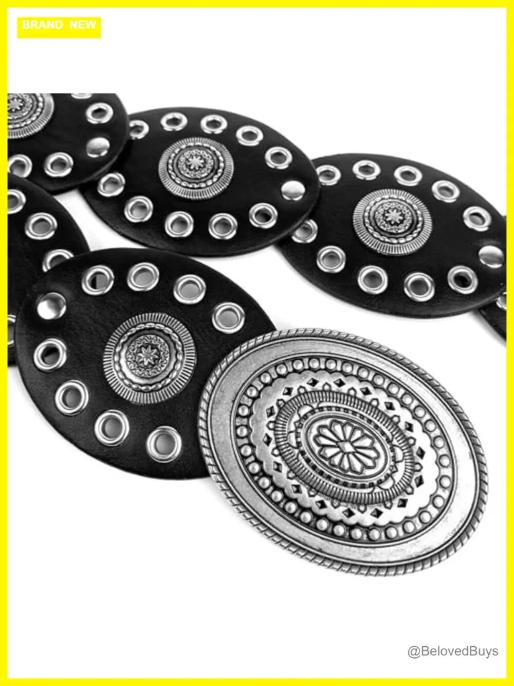 Wide PU Leather Western Cowgirl Disc Belt for Women Adjustable